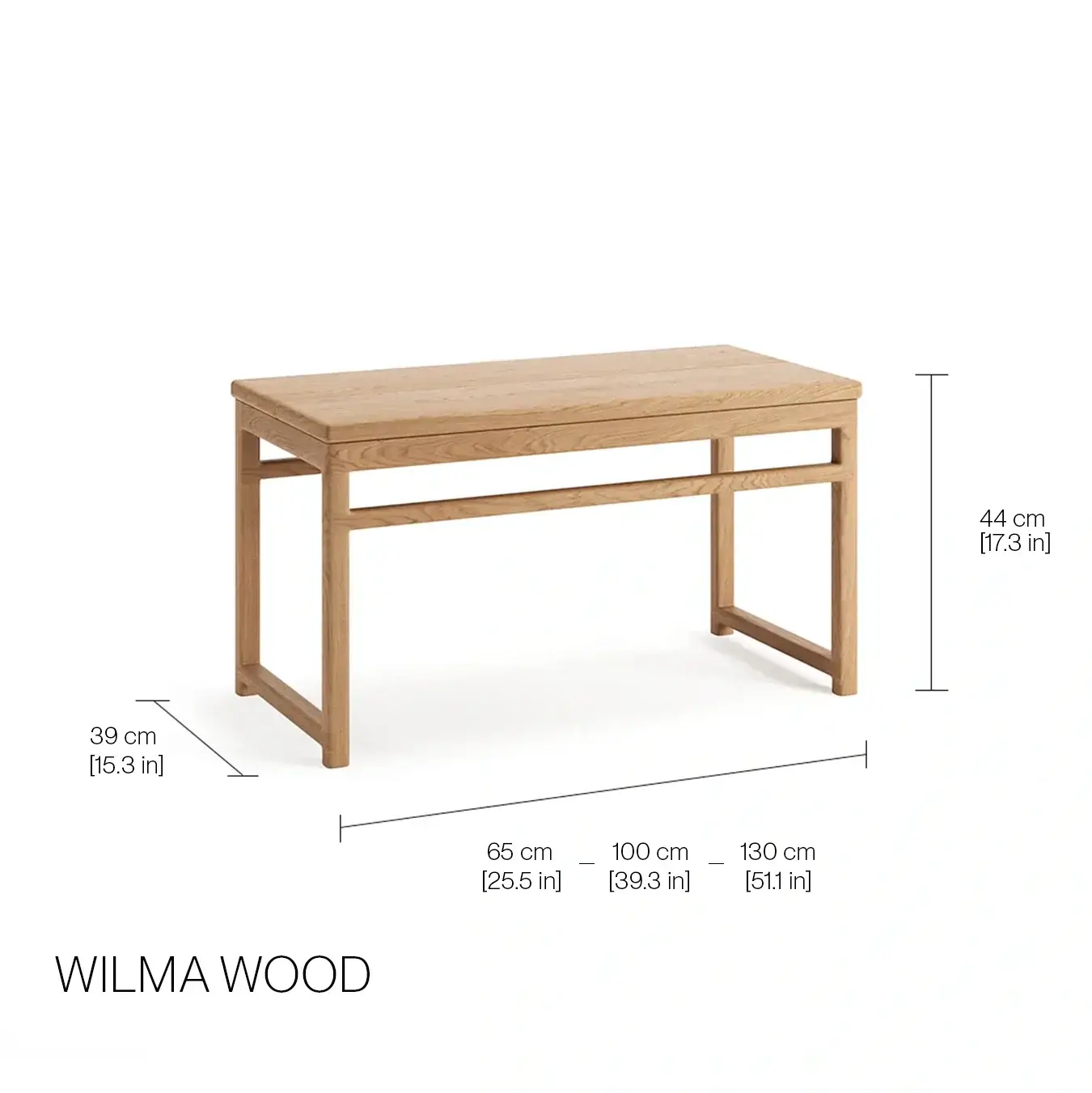Oak Bench Alva – Oak Frame – Greige Bouclé Cushion - Image 5