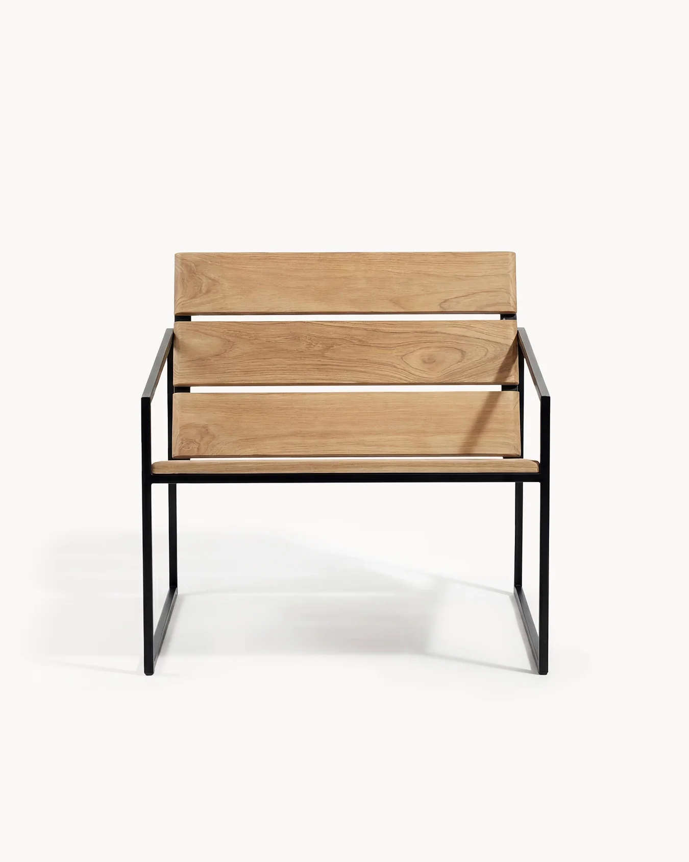 Outdoor Lounge Chair Arvid – Black Frame & Teak - Image 4