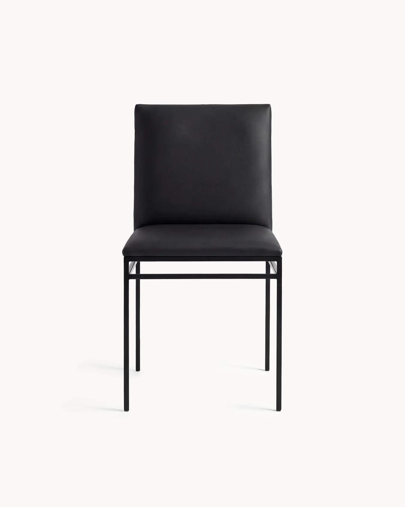 Dining chair Bella - Black Frame - Jade Black Leather - Image 4