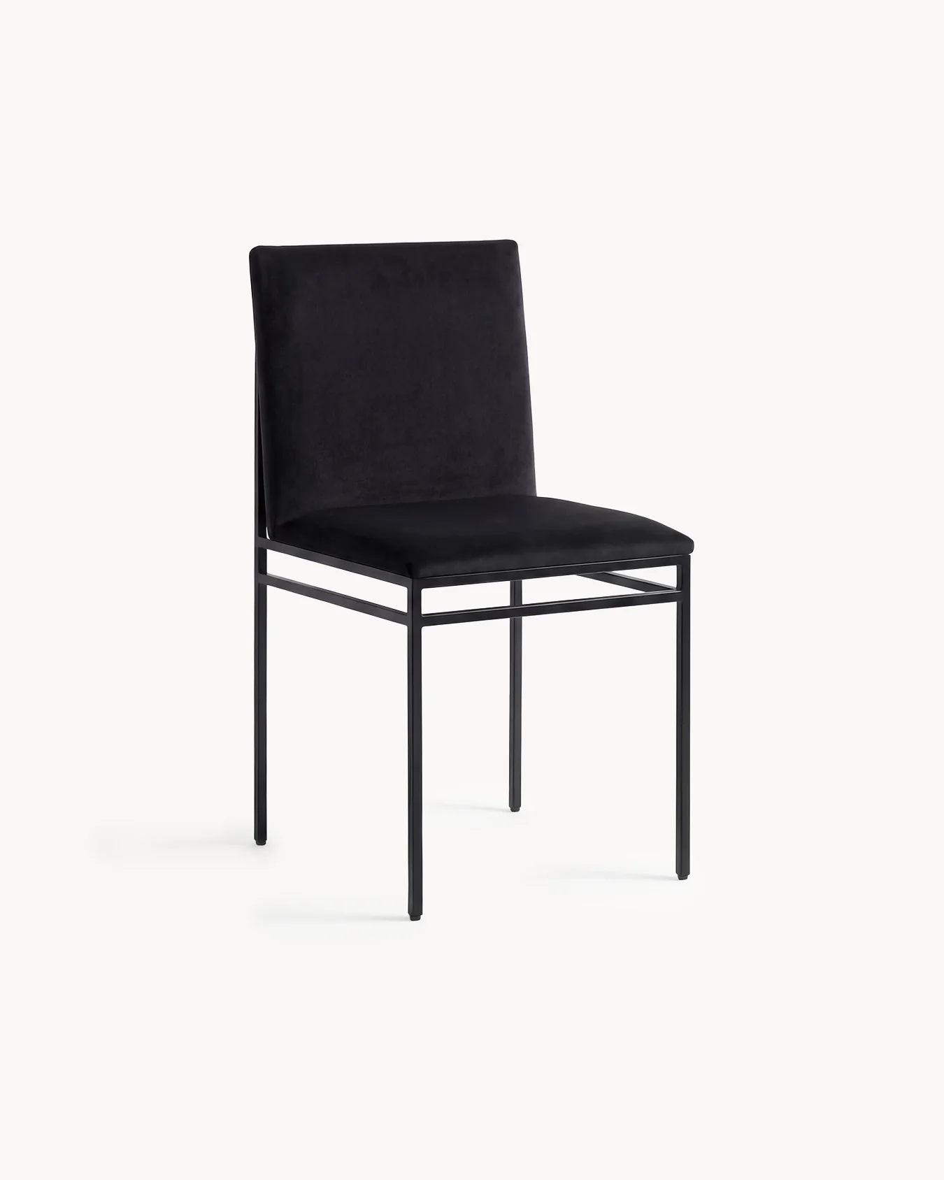 Dining chair Bella - Black Frame - Jade Black Velvet