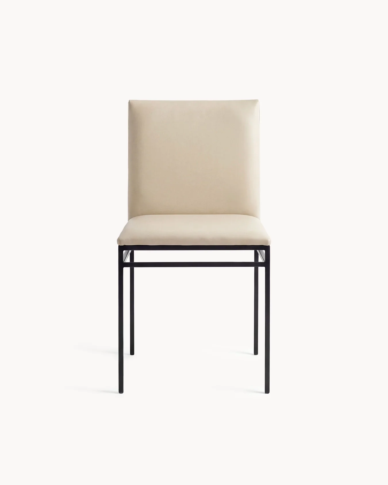 Dining chair Bella - Black Frame - Sand Leather - Image 3