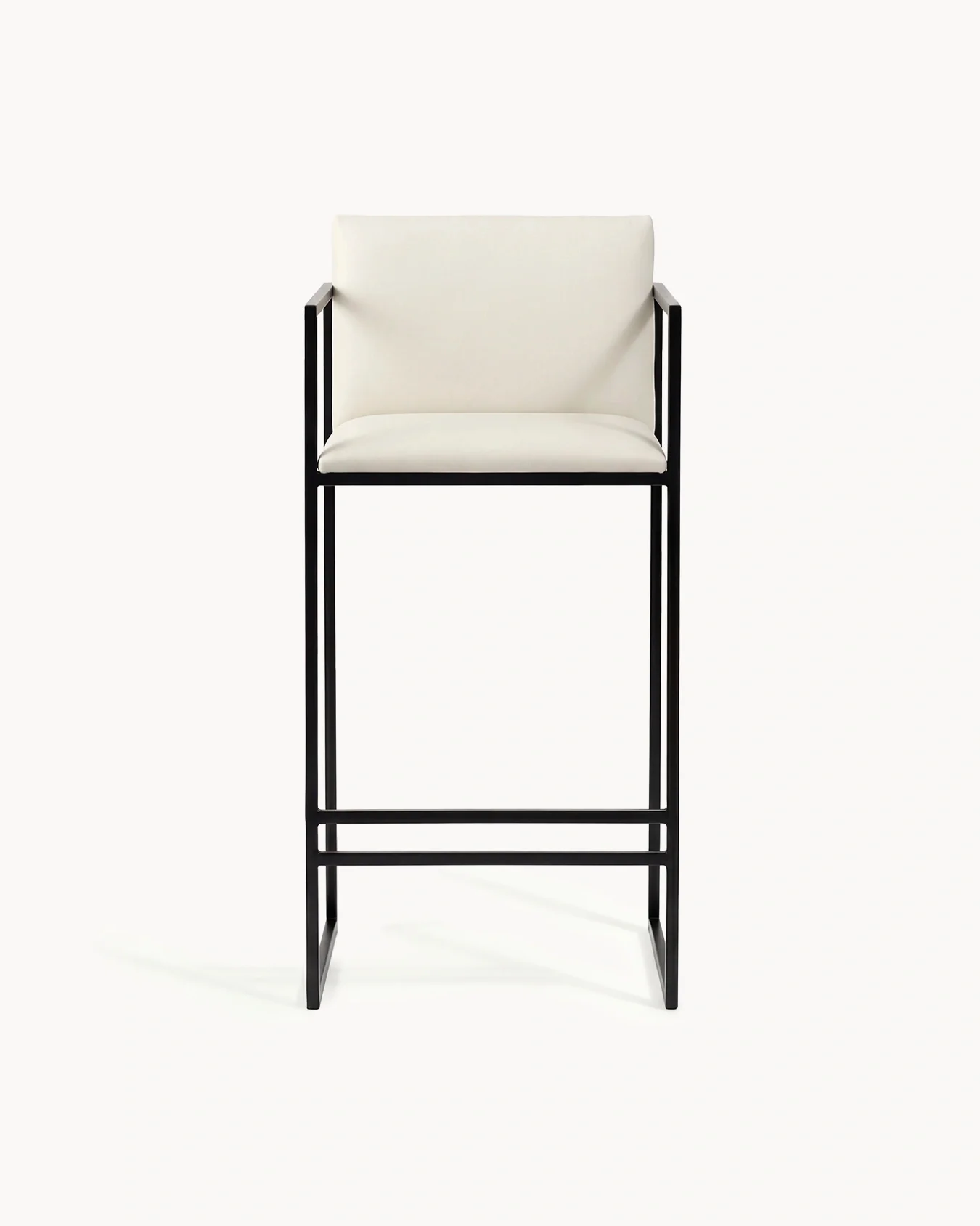 Bar Stool Bruno – Black – Ivory Leather - Image 4