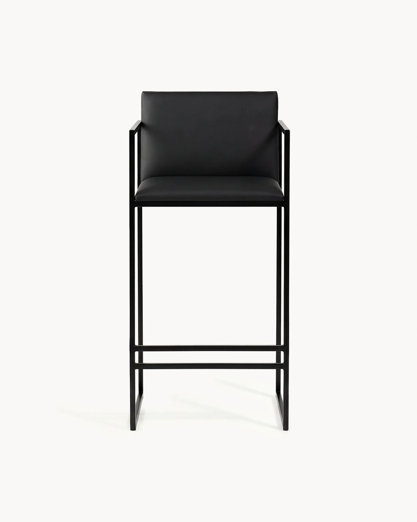 Bar Stool Bruno – Black – Jade Black Leather - Image 4