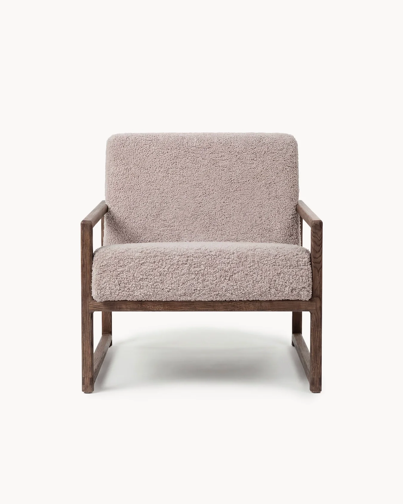 Armchair Einar – Dark Oak Frame – Greige Bouclé Cushion - Image 4