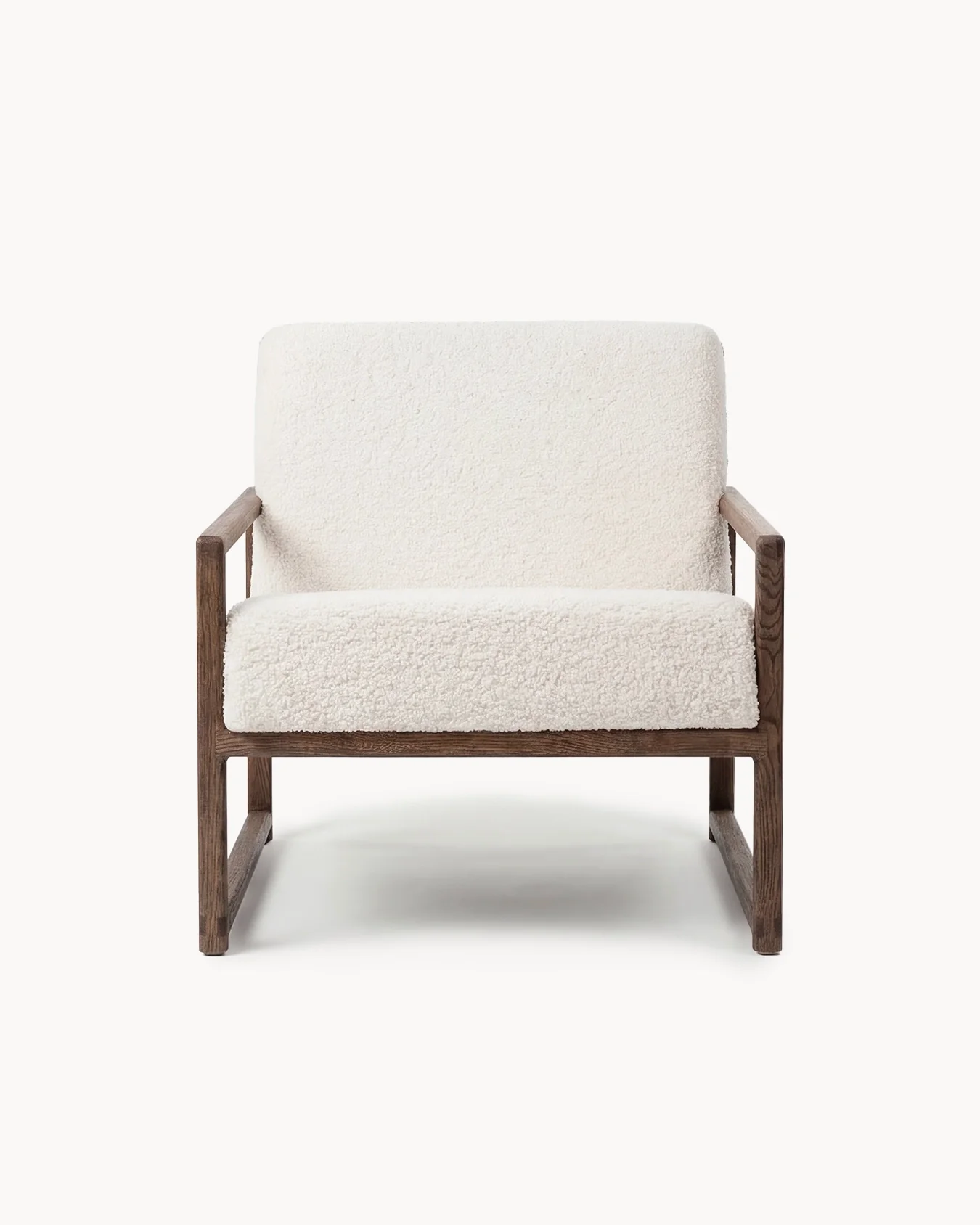 Armchair Einar – Dark Oak Frame – Ivory Bouclé Cushion - Image 4
