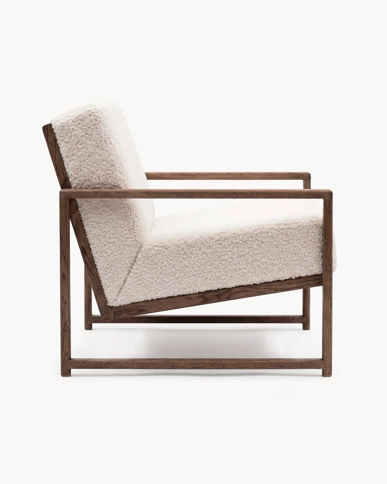 Armchair Einar – Dark Oak Frame – Ivory Bouclé Cushion - Image 5