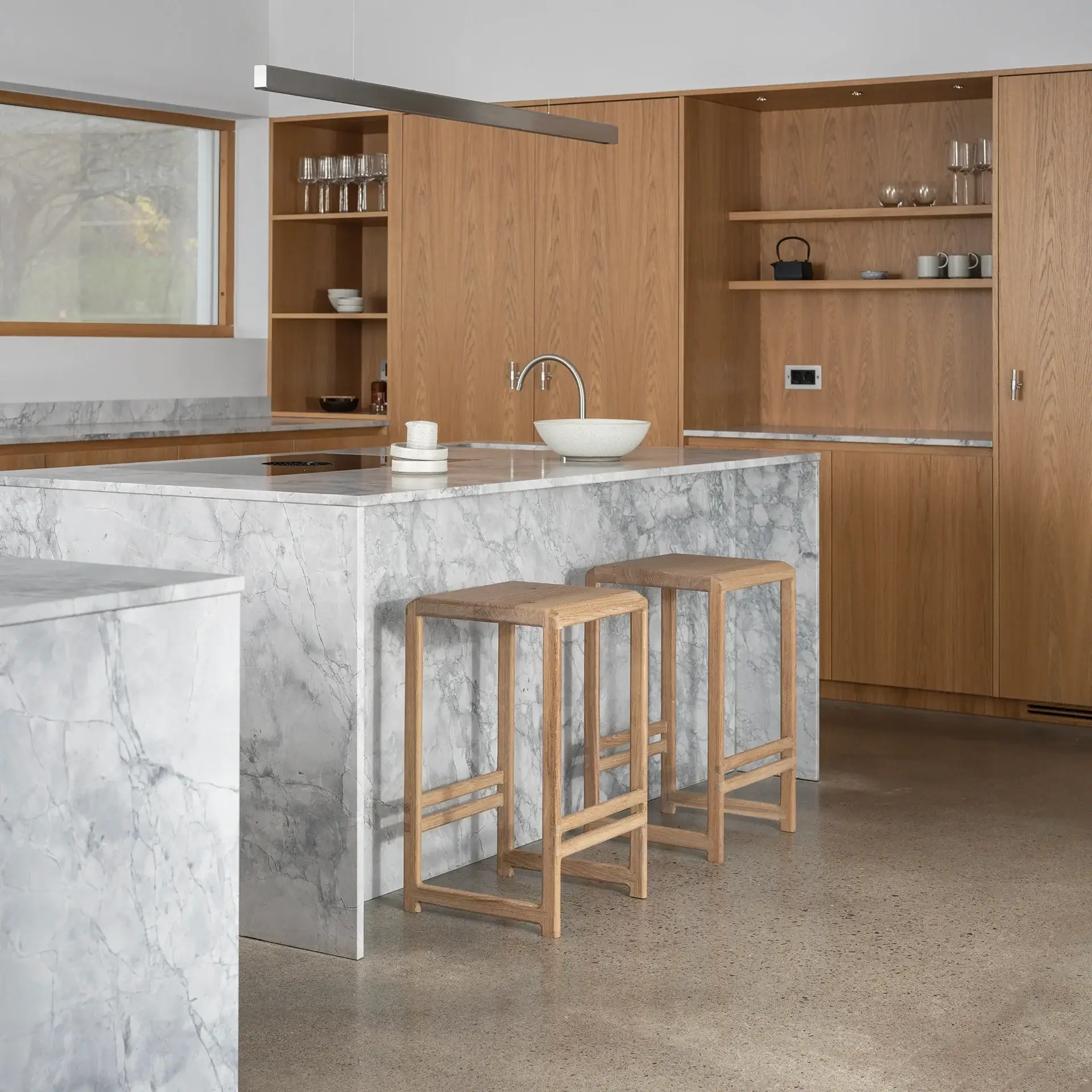 Oak Bar Stool Eva – Oak – Wood Seat - Image 3