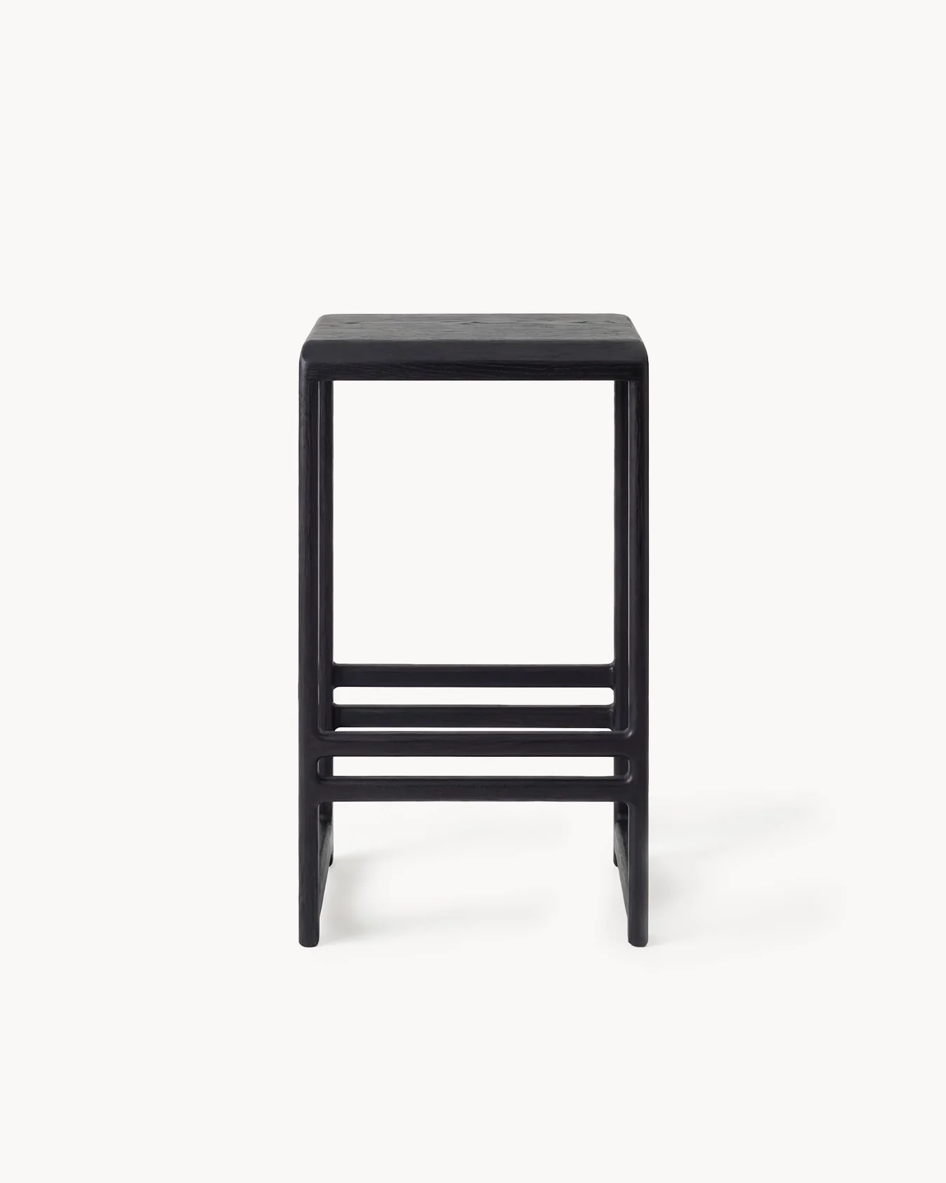 Oak Bar Stool Eva – Black Oak – Wood Seat - Image 4