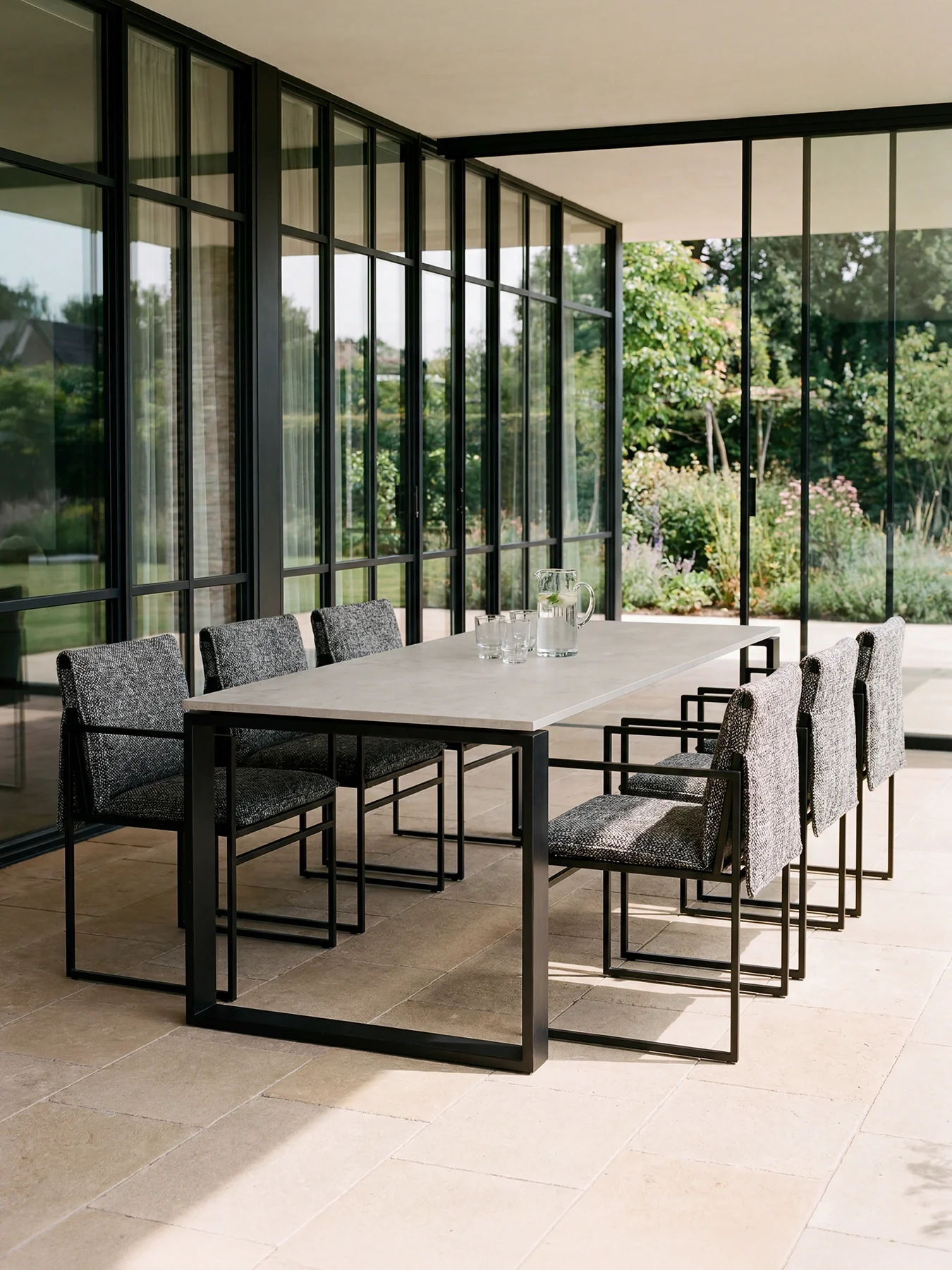 Garden Dining Chair Elsy – Black Frame – Dusk - Image 2