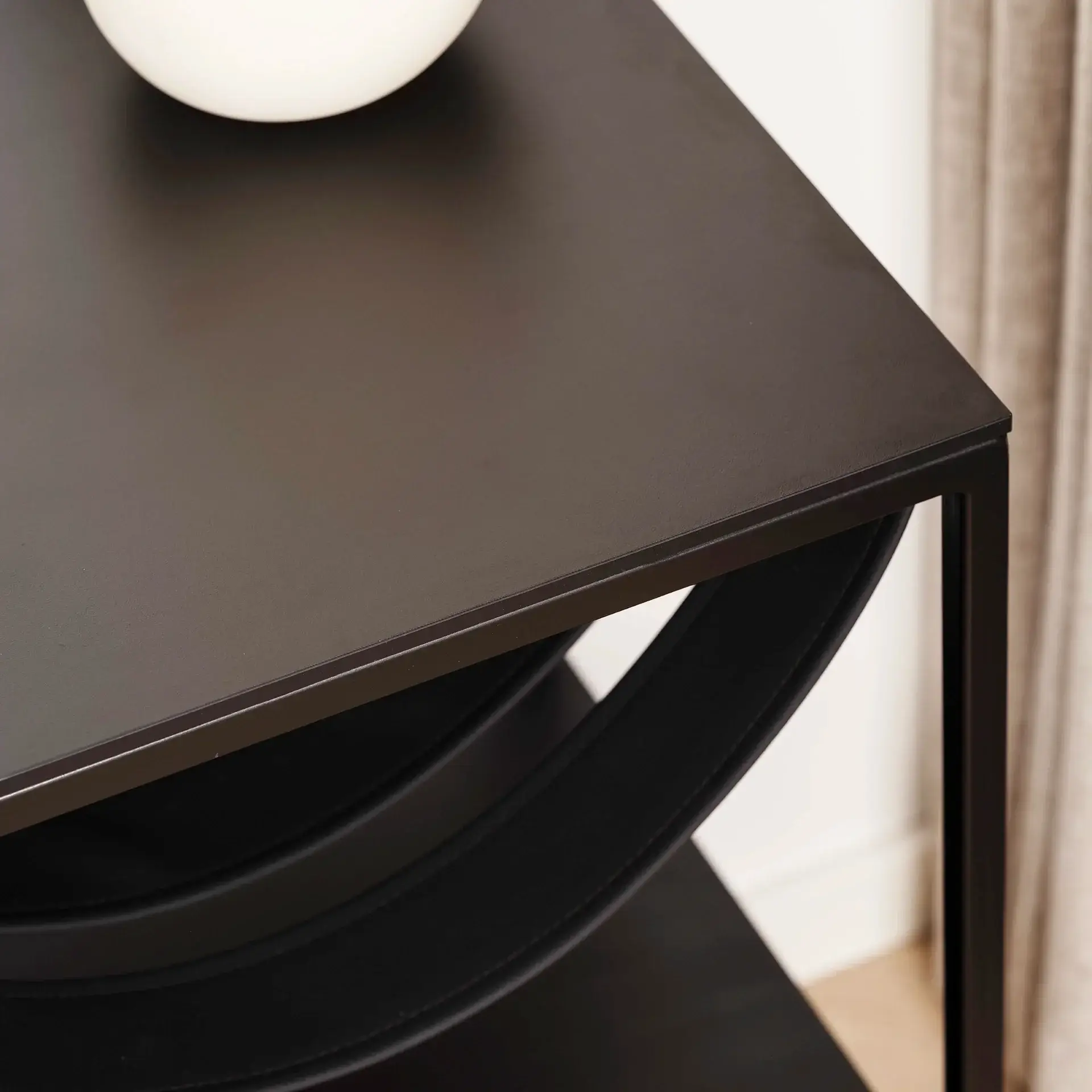 Bedside table Iris  - Black - Jade Black Straps - Black Laminate Top - Image 4