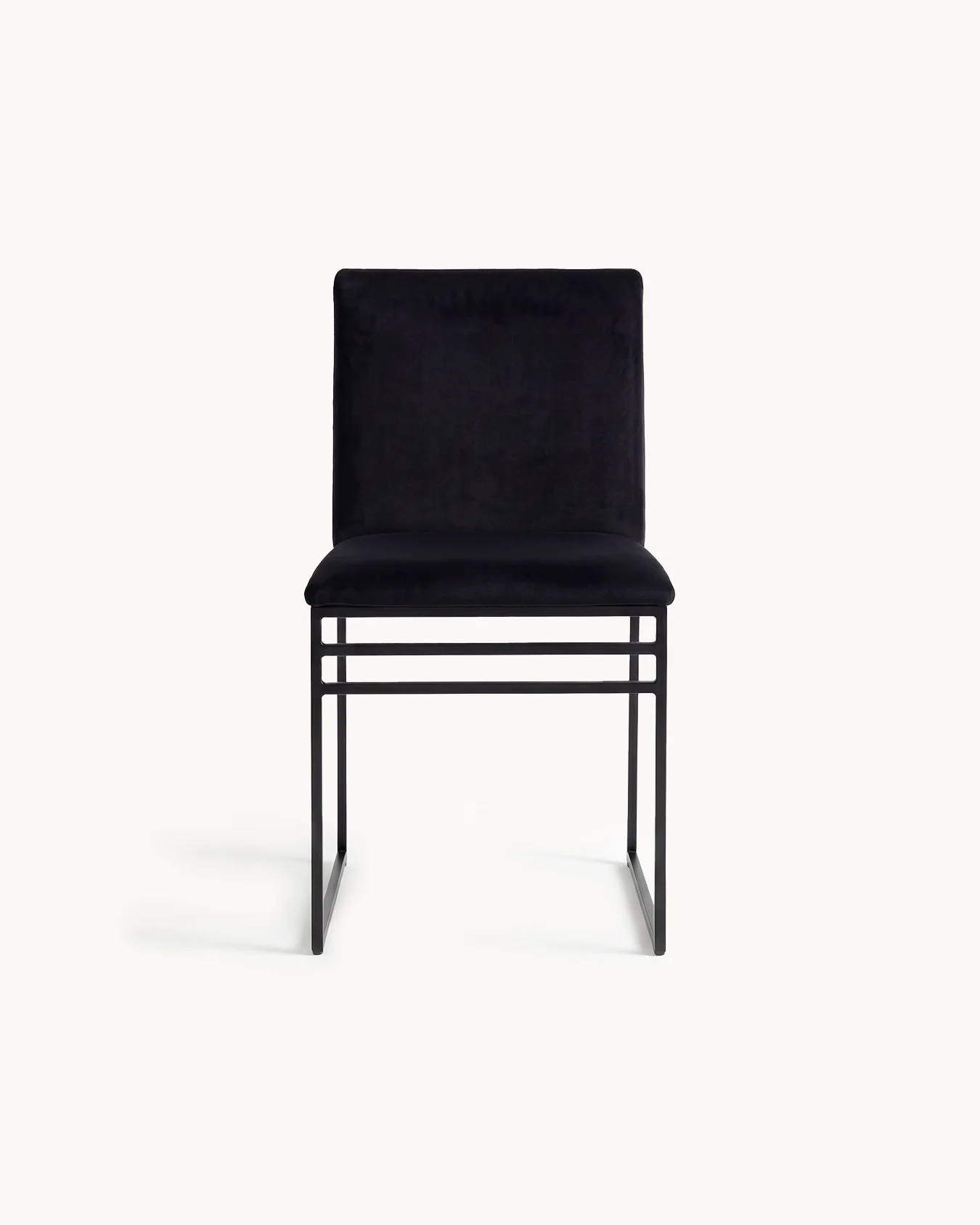Dining chair Isabell - Black Frame - Jade black velvet Cushion - Image 4