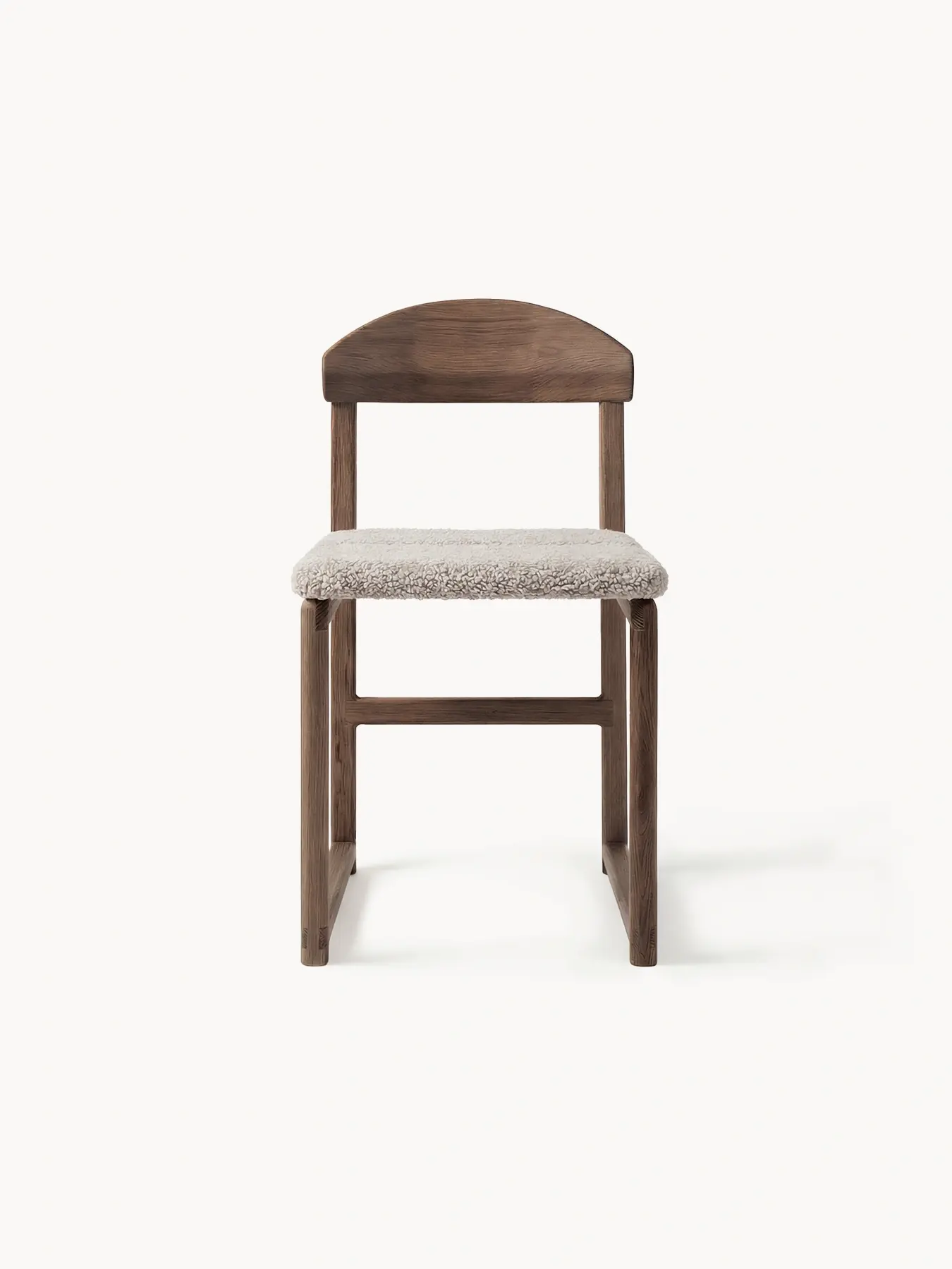Dining chair Karin - Dark oak Wood Frame - Greige bouclé Cushion - Image 4