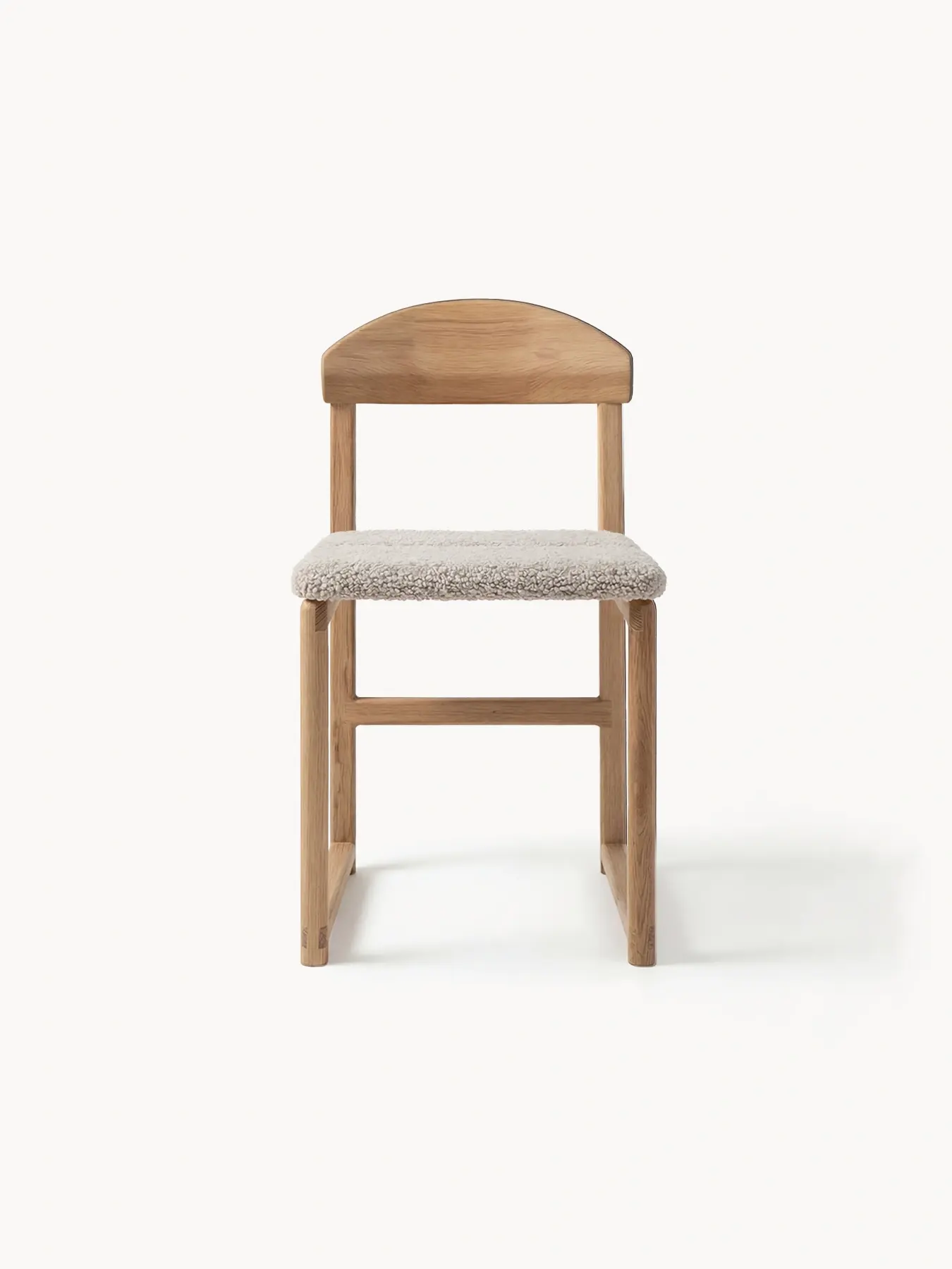 Dining chair Karin - Oak Wood Frame - Greige bouclé Cushion - Image 4