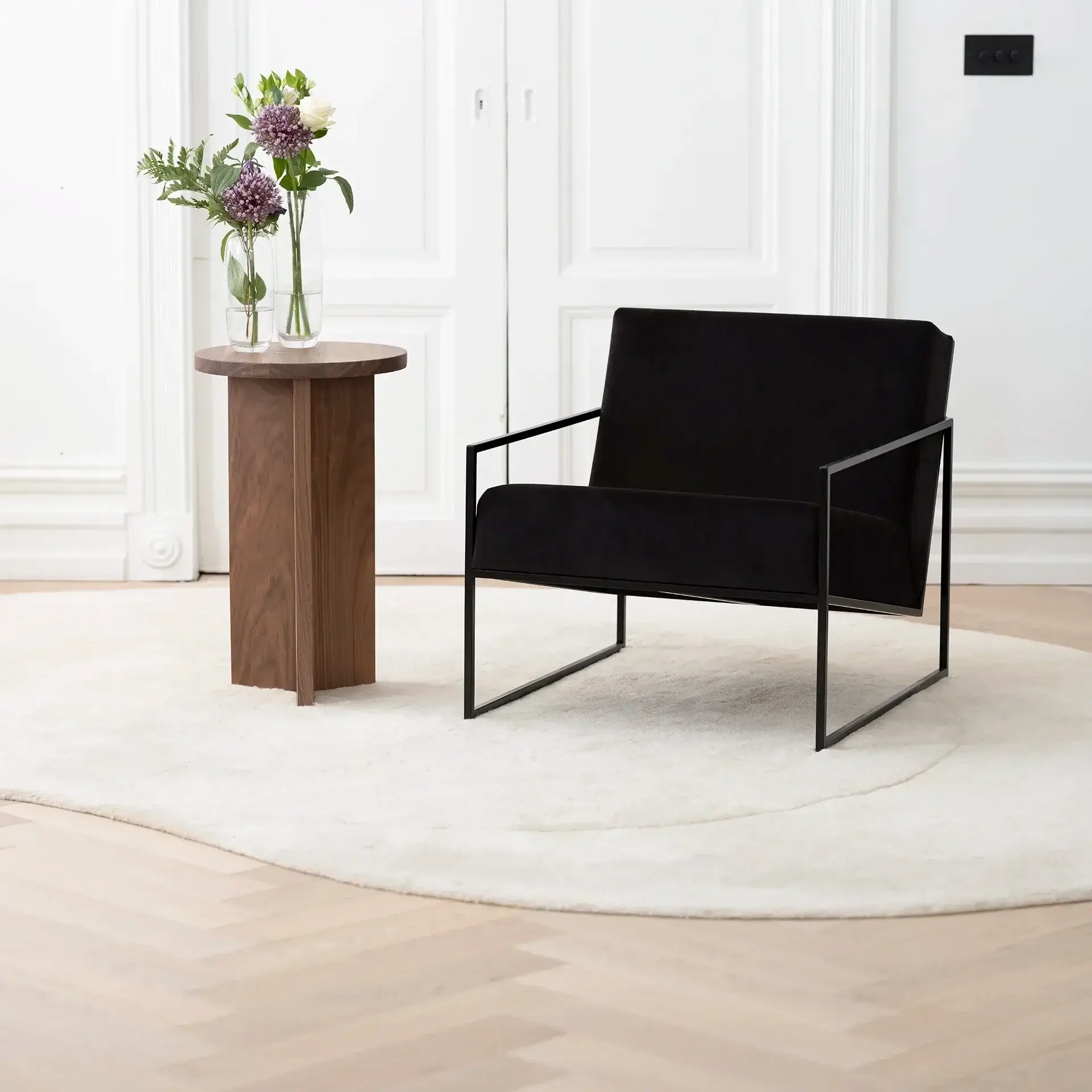 Armchair Kent – Black Frame – Jade Black Velvet - Image 2