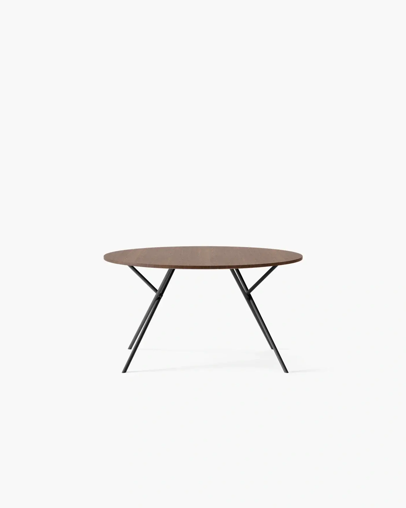 Dining table Luna - Black Frame - Dark oak Wood Top