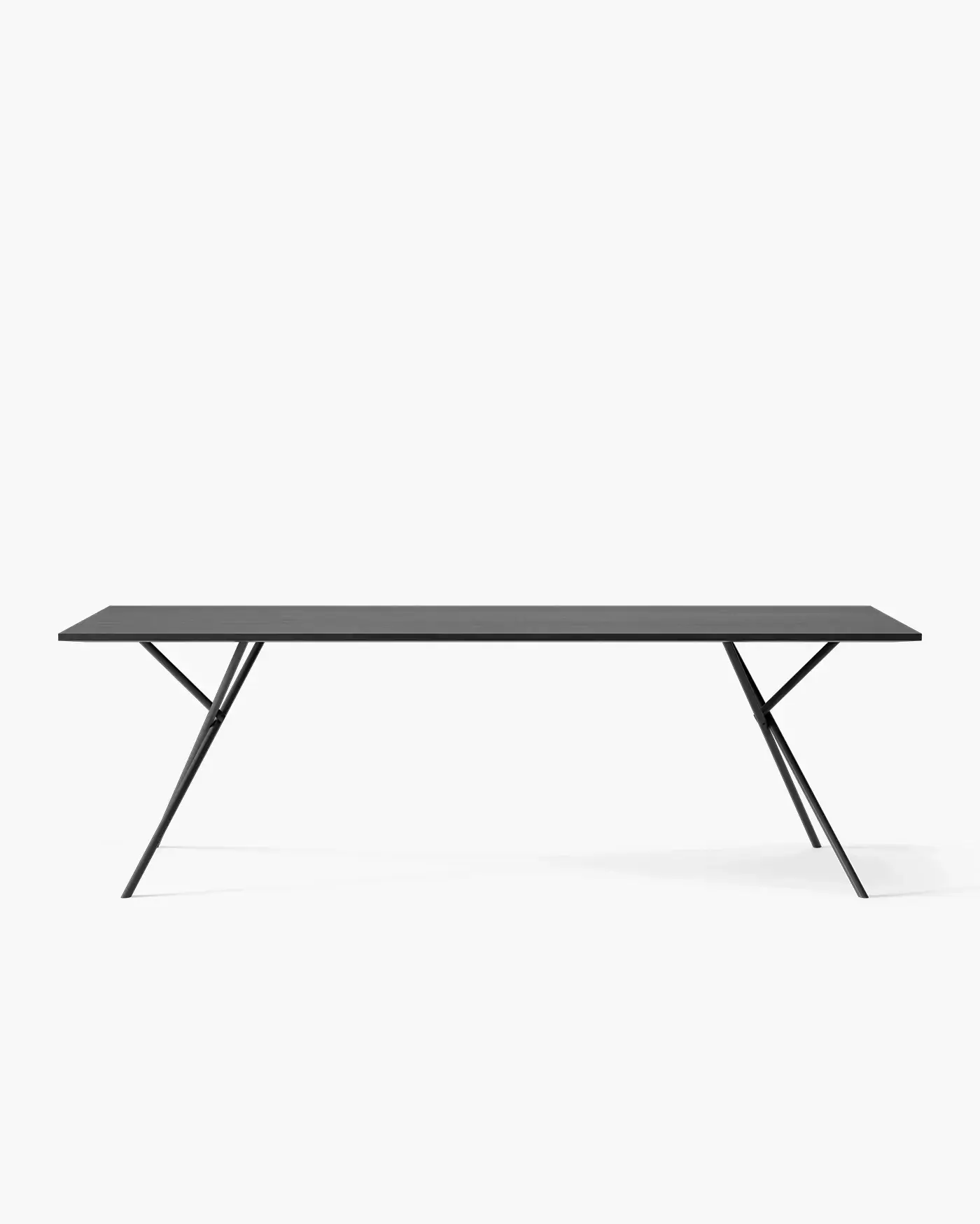 Dining table Melker - Black Frame - Black oak Wood Top