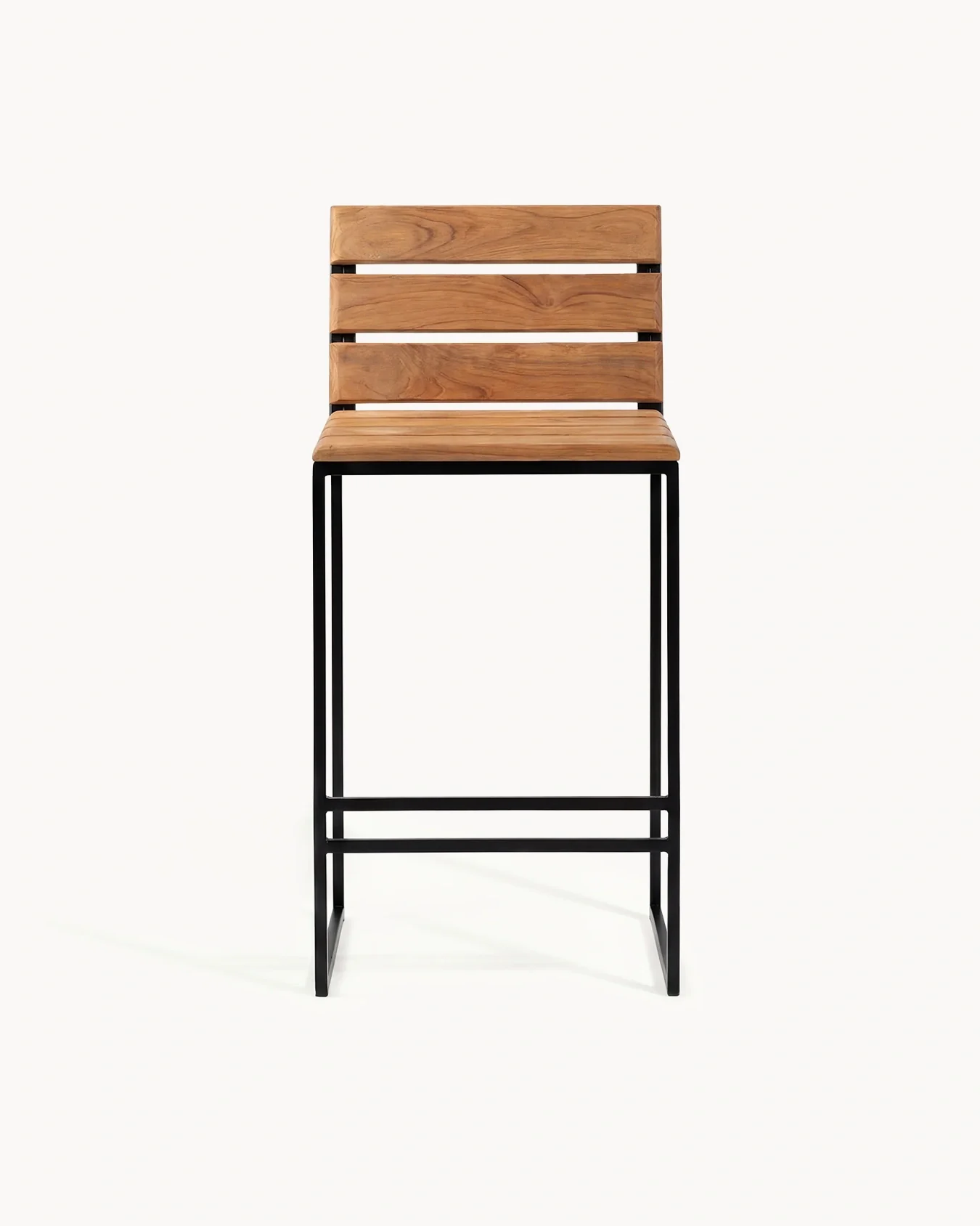 Outdoor Bar Stool Per – Black Frame & Teak - Image 4