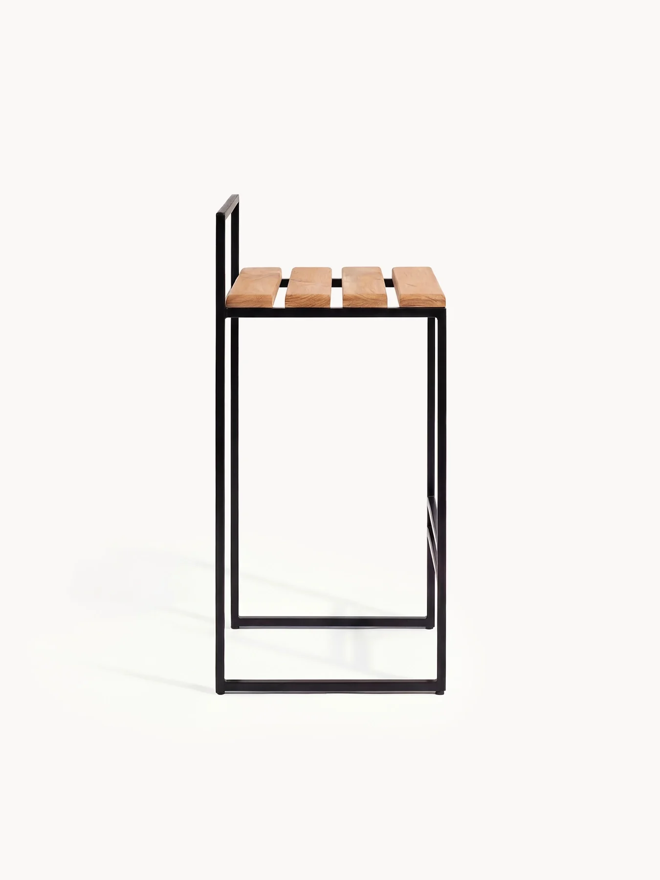 Outdoor Bar Stool Saga – Black Frame & Teak - Image 5