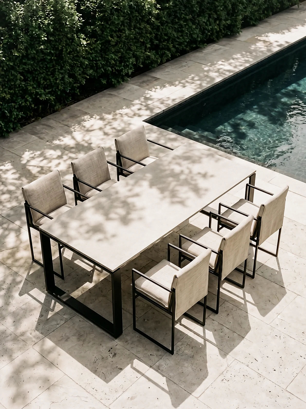 Garden Dining Chair Elsy – Black Frame – Oat - Image 3