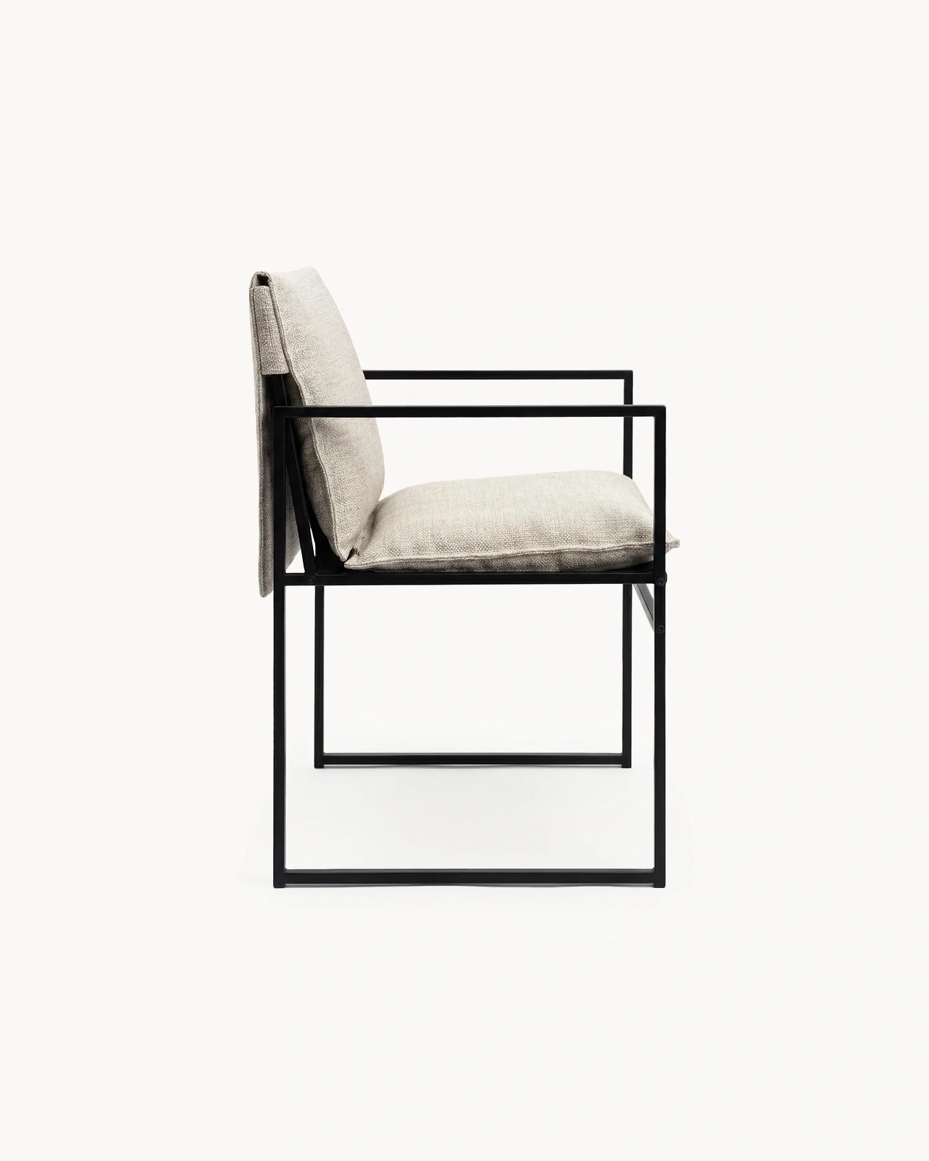 Garden Dining Chair Elsy – Black Frame – Oat - Image 5