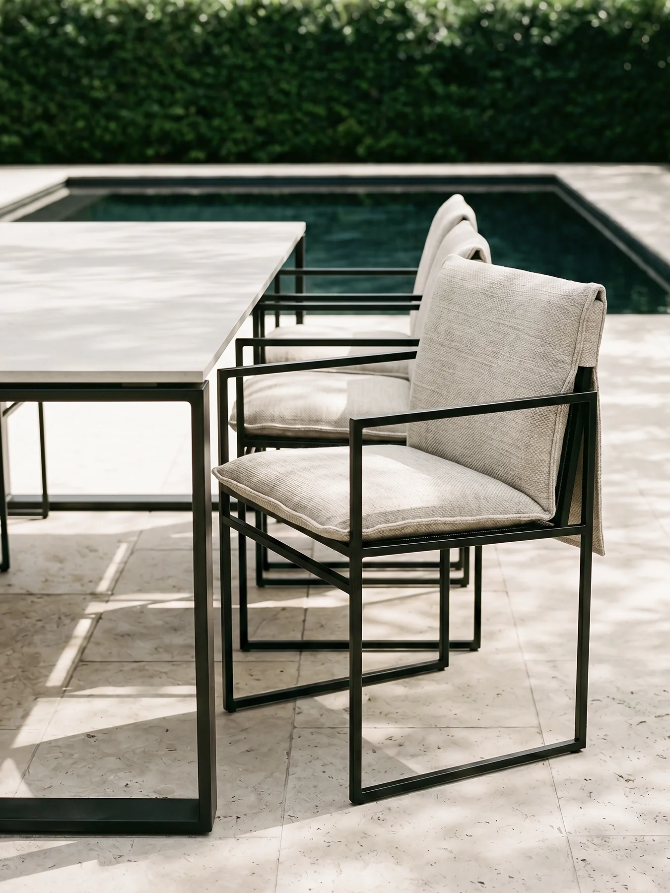 Garden Dining Chair Elsy – Black Frame – Oat - Image 6