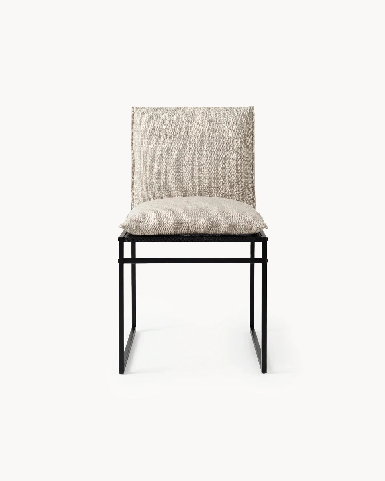 Garden Dining Chair Isa – Black Frame – Oat - Image 4