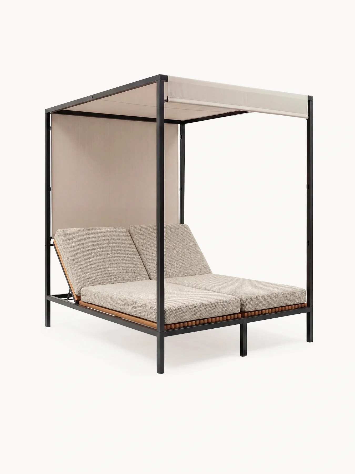 Garden Daybed Bazo – Black Frame & Teak - Image 6