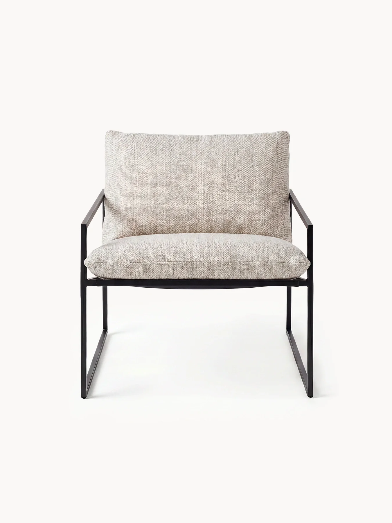Outdoor lounge chair Kenny - Black Frame - Oat Cushion - Image 4