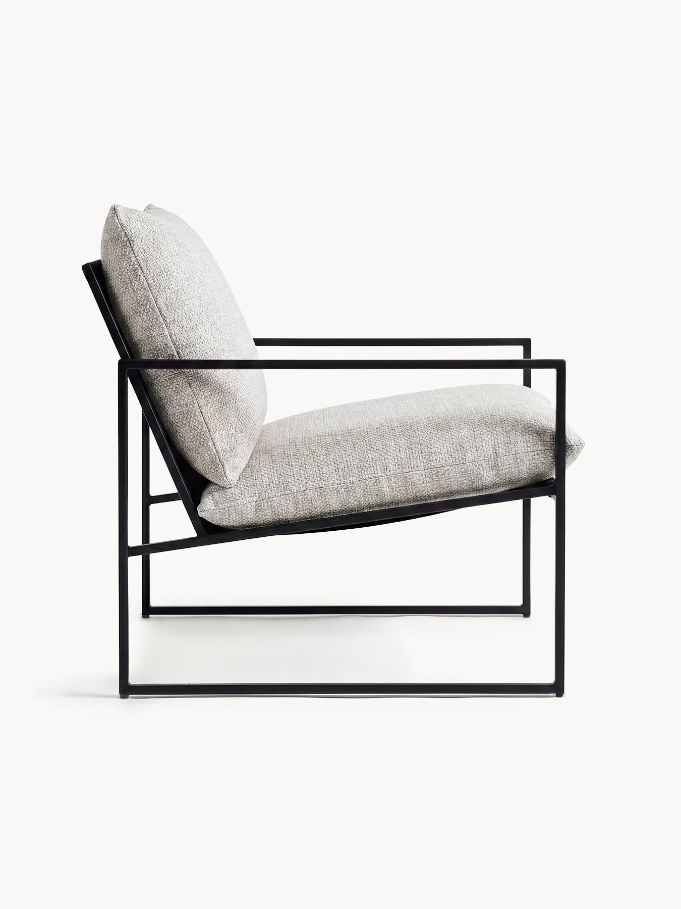 Outdoor lounge chair Kenny - Black Frame - Oat Cushion - Image 6