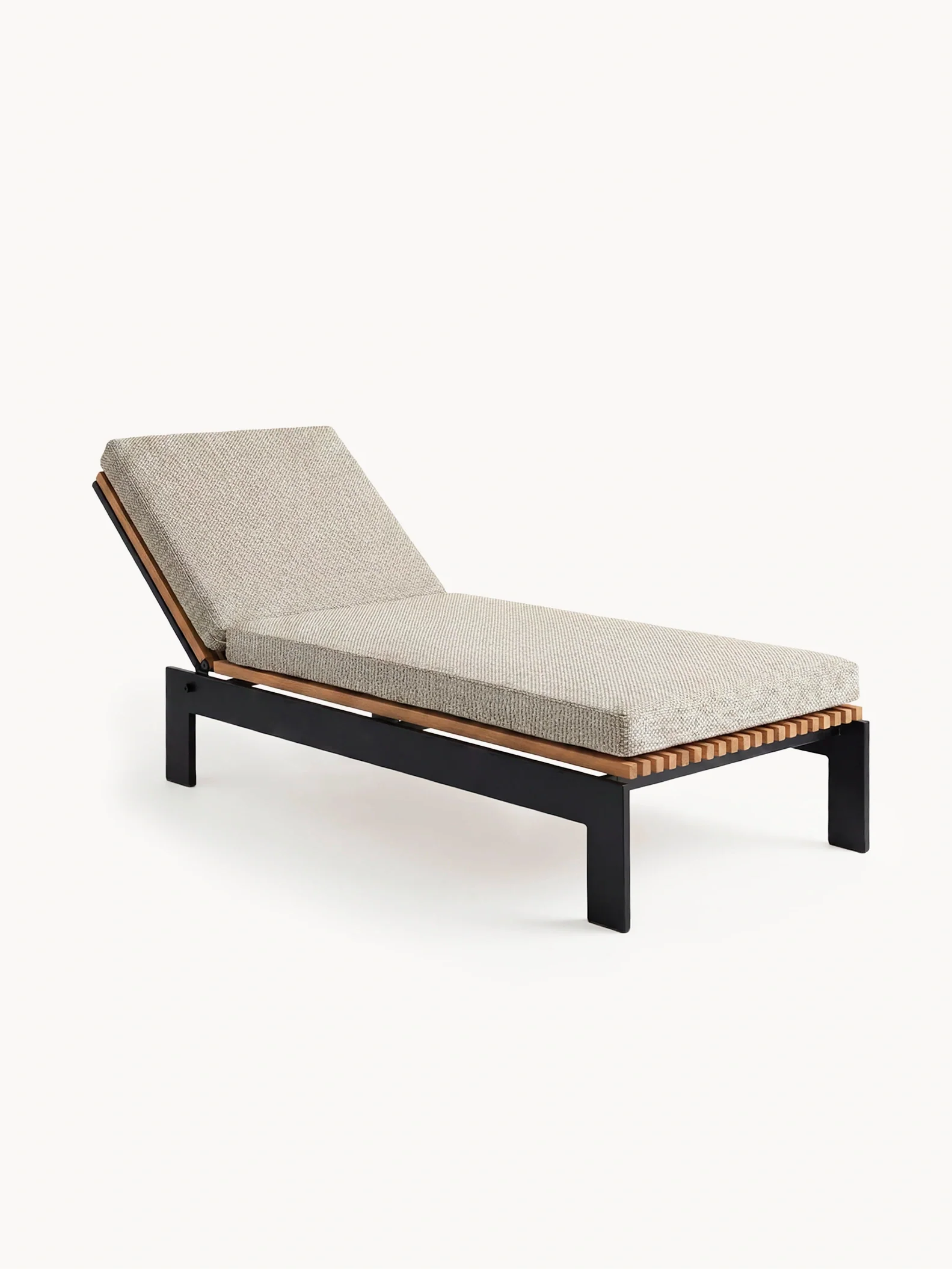 Sun Lounger Bazo – Black Frame & Teak - Image 6
