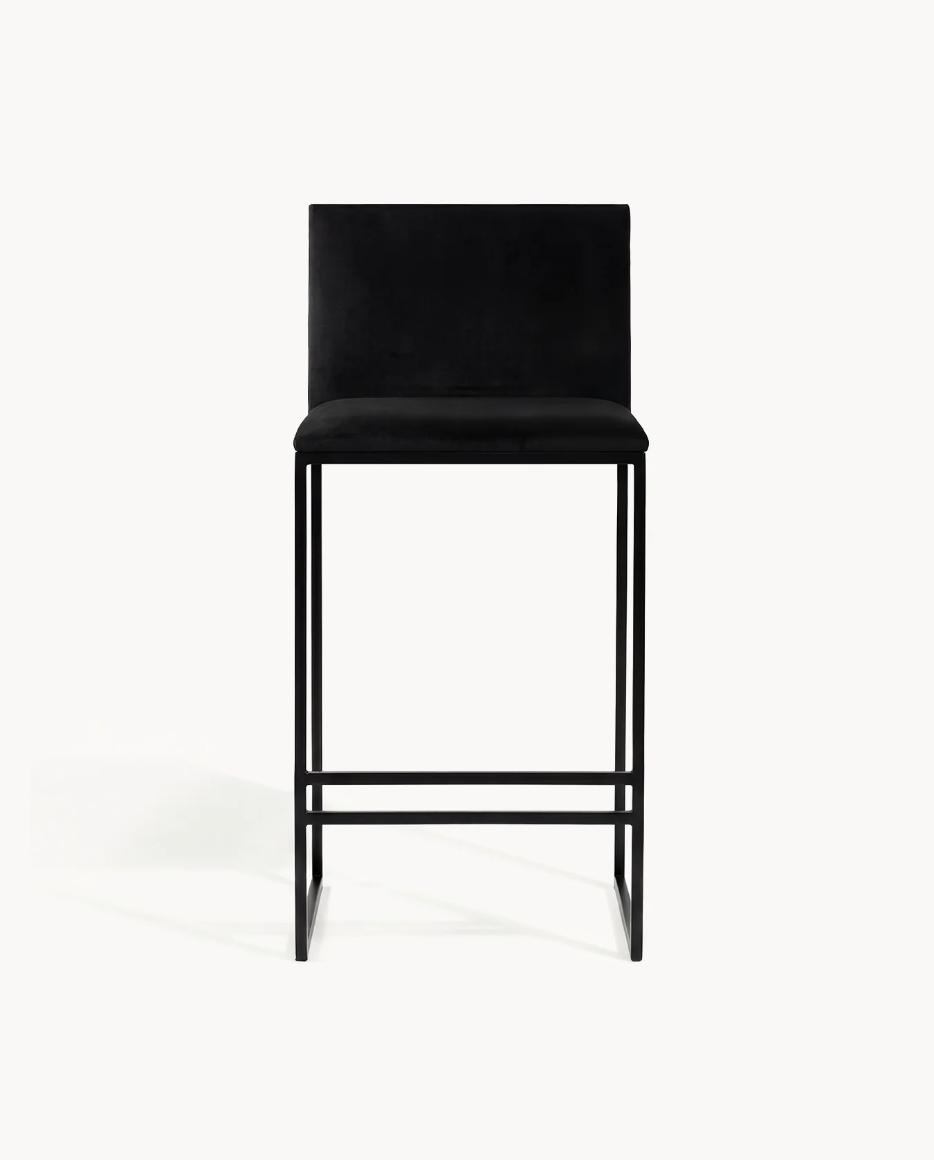 Bar Stool Philip – Black Steel Frame, Black Velvet Cushion - Image 4