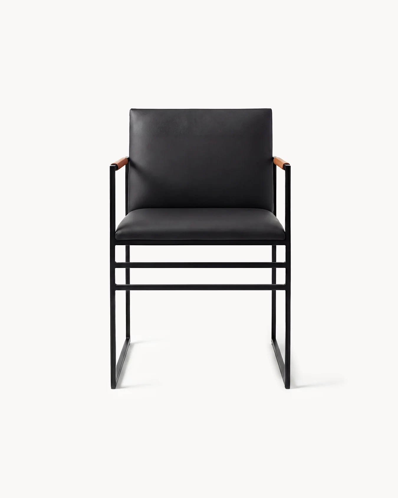 Dining chair Sella - Black - Jade black leather - Coffee bean - Image 4