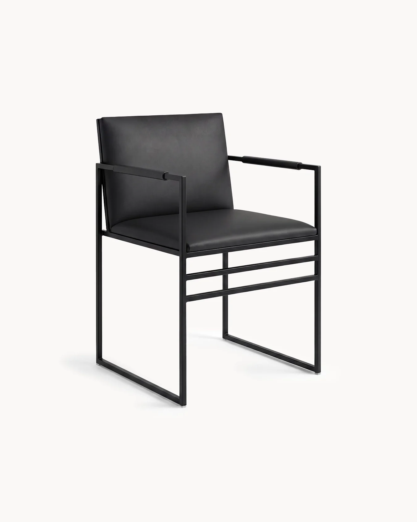 Dining chair Sella - Black - Jade black leather - Jade black