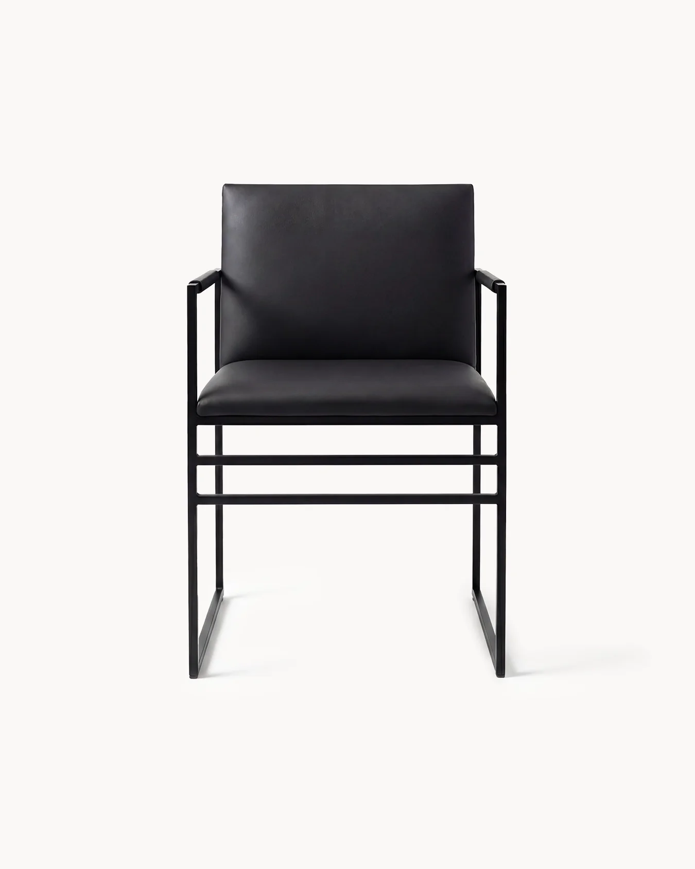 Dining chair Sella - Black - Jade black leather - Jade black - Image 4