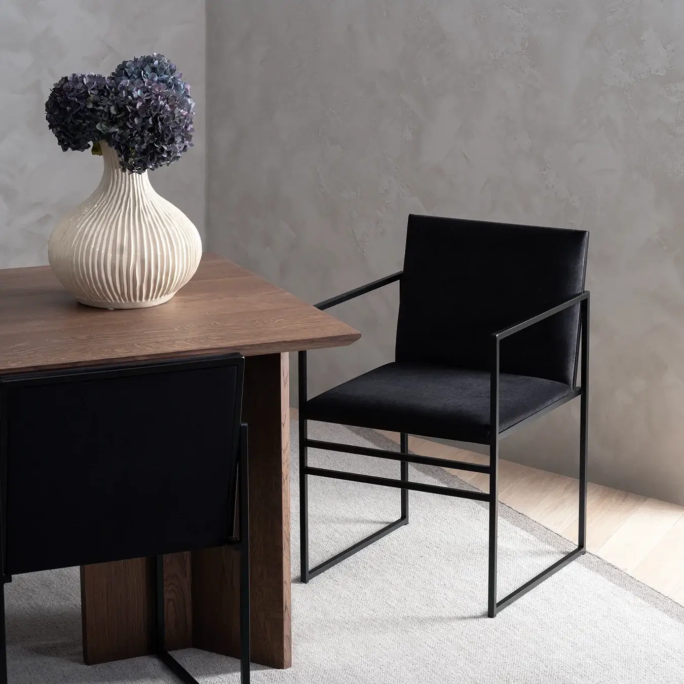 Dining chair Sella - Black - Jade black velvet - Image 2