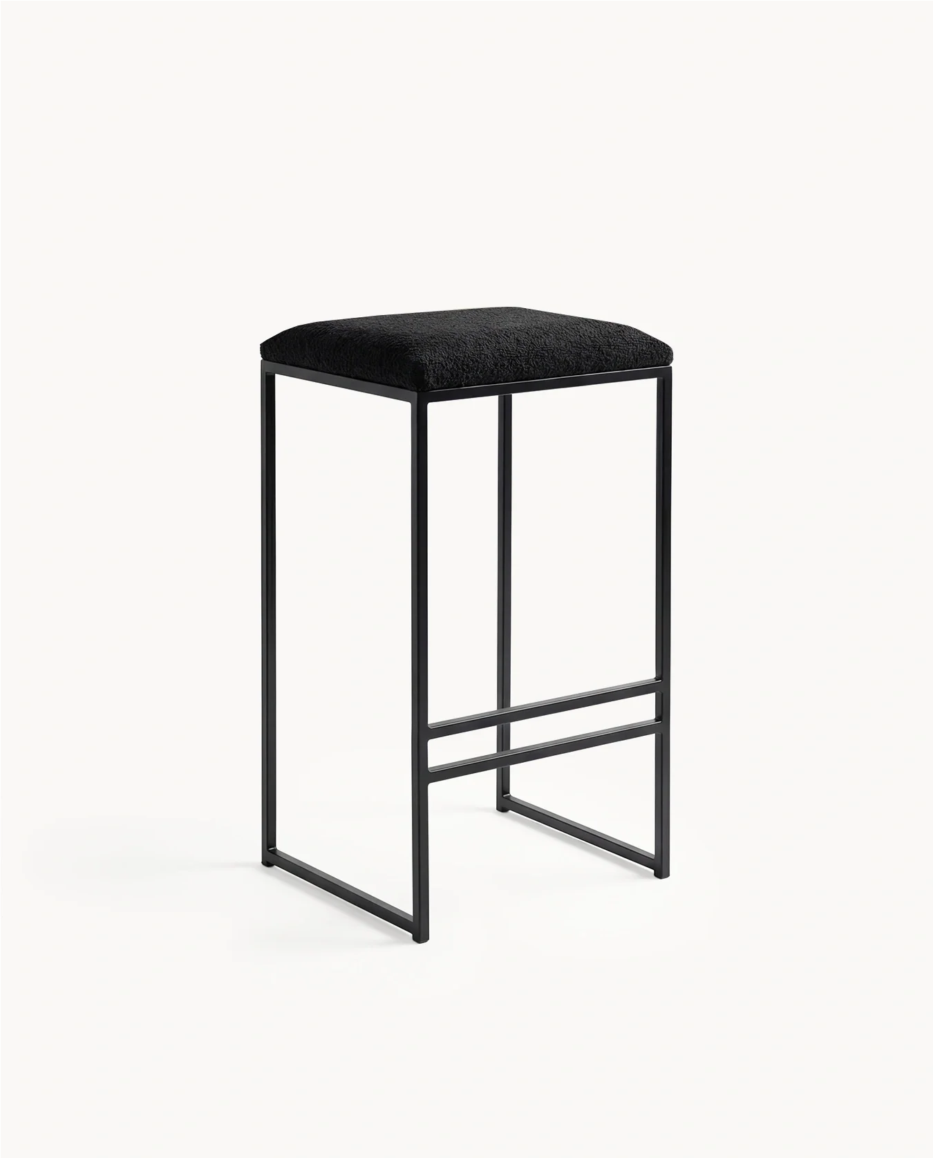 Bar Stool Svea – Black – Black Bouclé