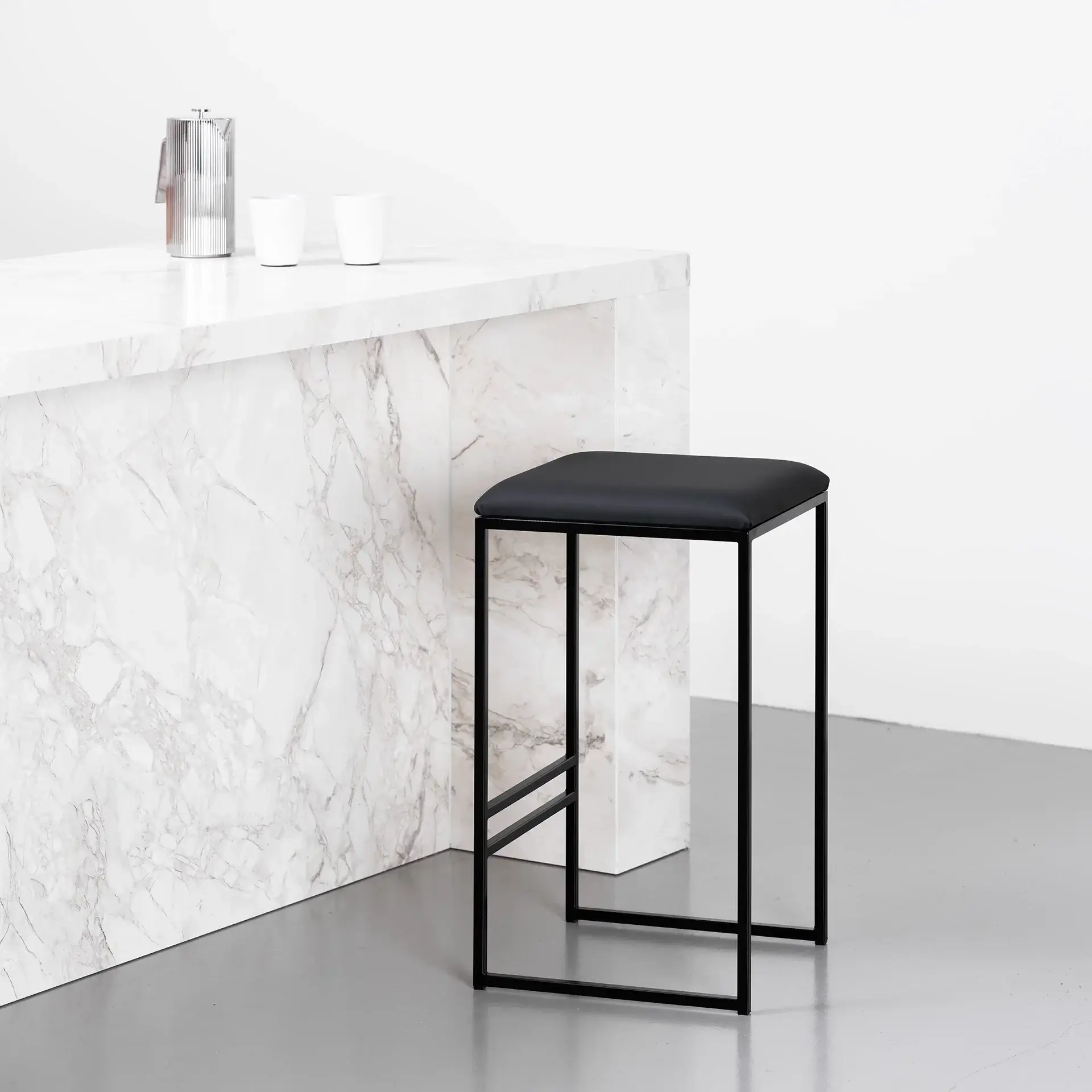 Bar Stool Svea – Black – Jade Black Leather - Image 5