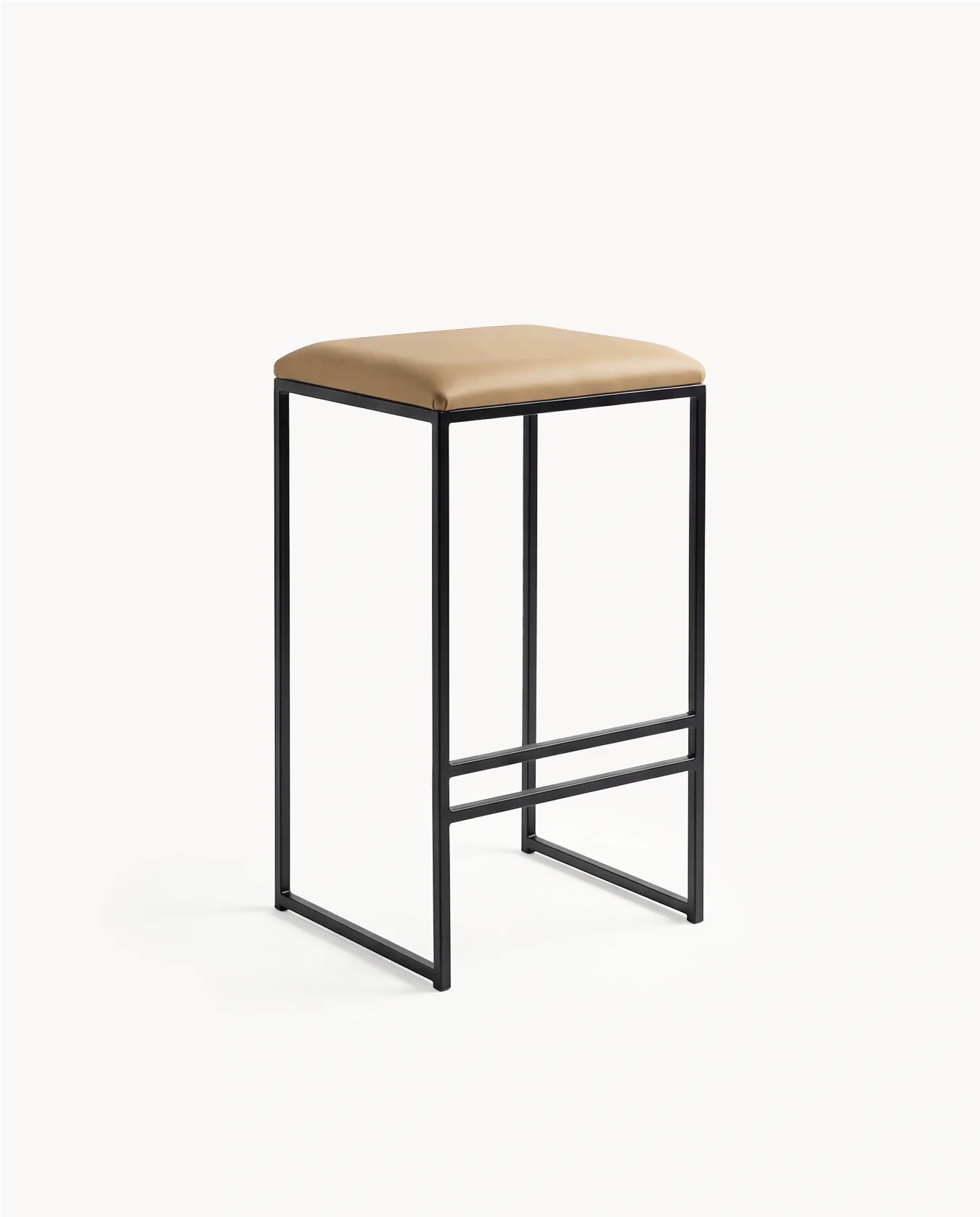 Bar Stool Svea – Black – Latte Leather