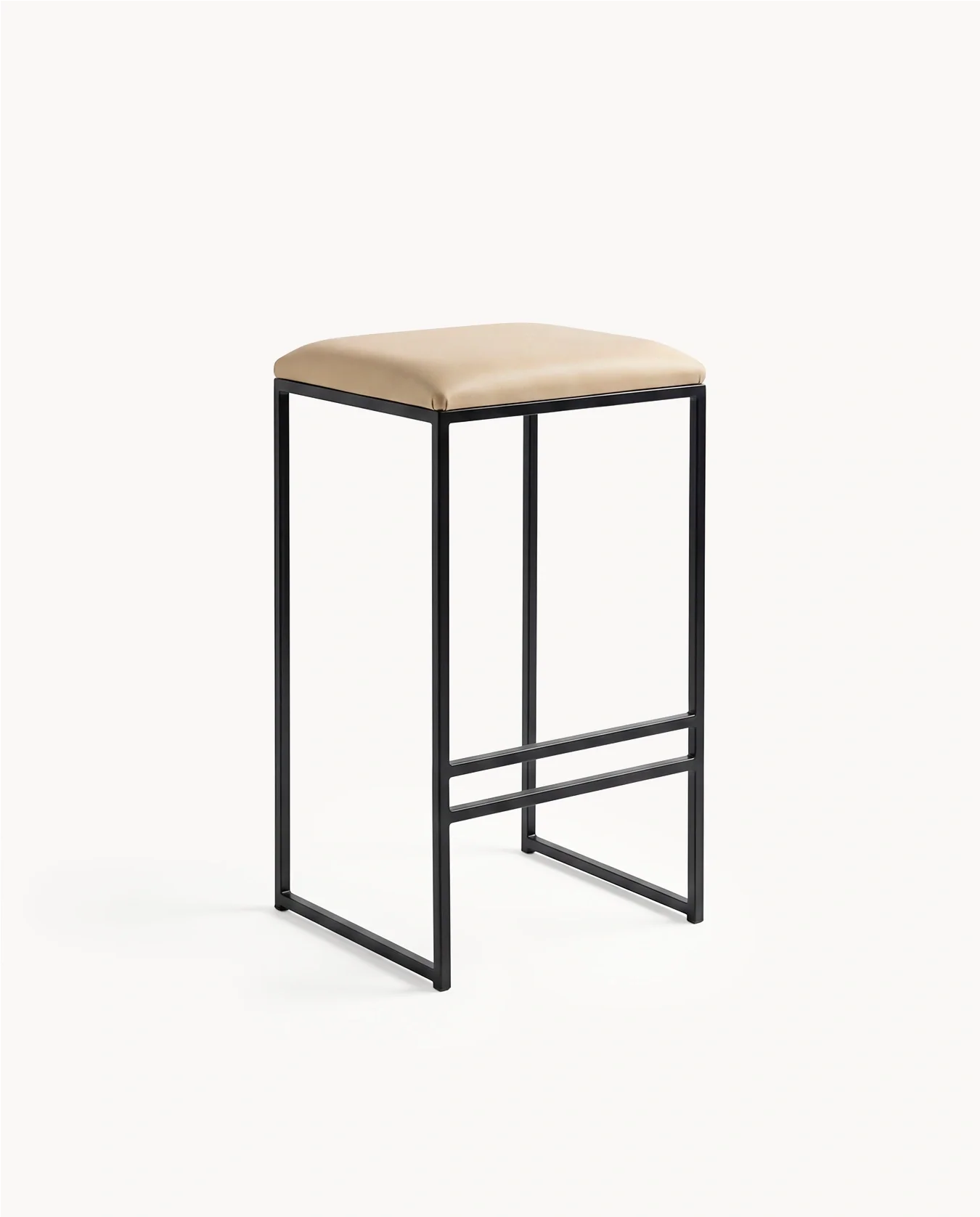 Bar Stool Svea – Black – Sand Leather