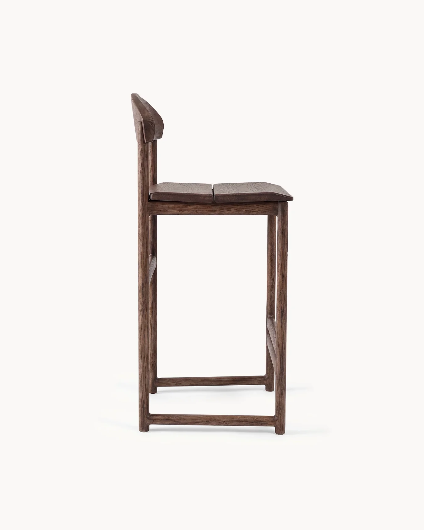Oak Bar Stool Ted – Dark Oak – Wood Seat - Image 5