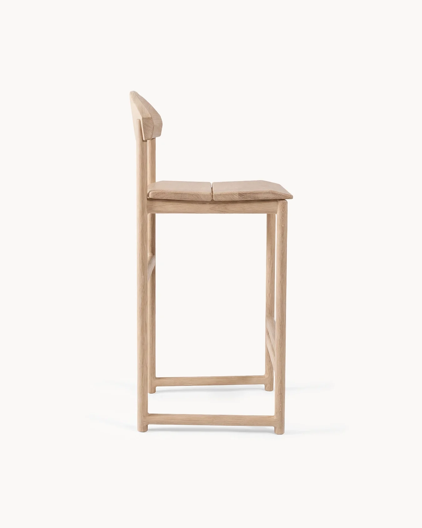 Oak Bar Stool Ted – Oak – Wood Seat - Image 5