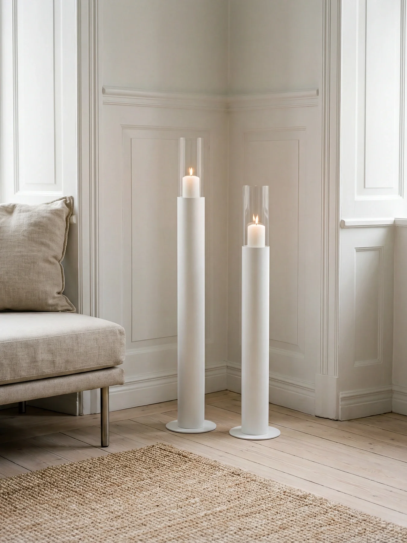 Candleholder Thomas – Set of 2 – White Frame - Image 3