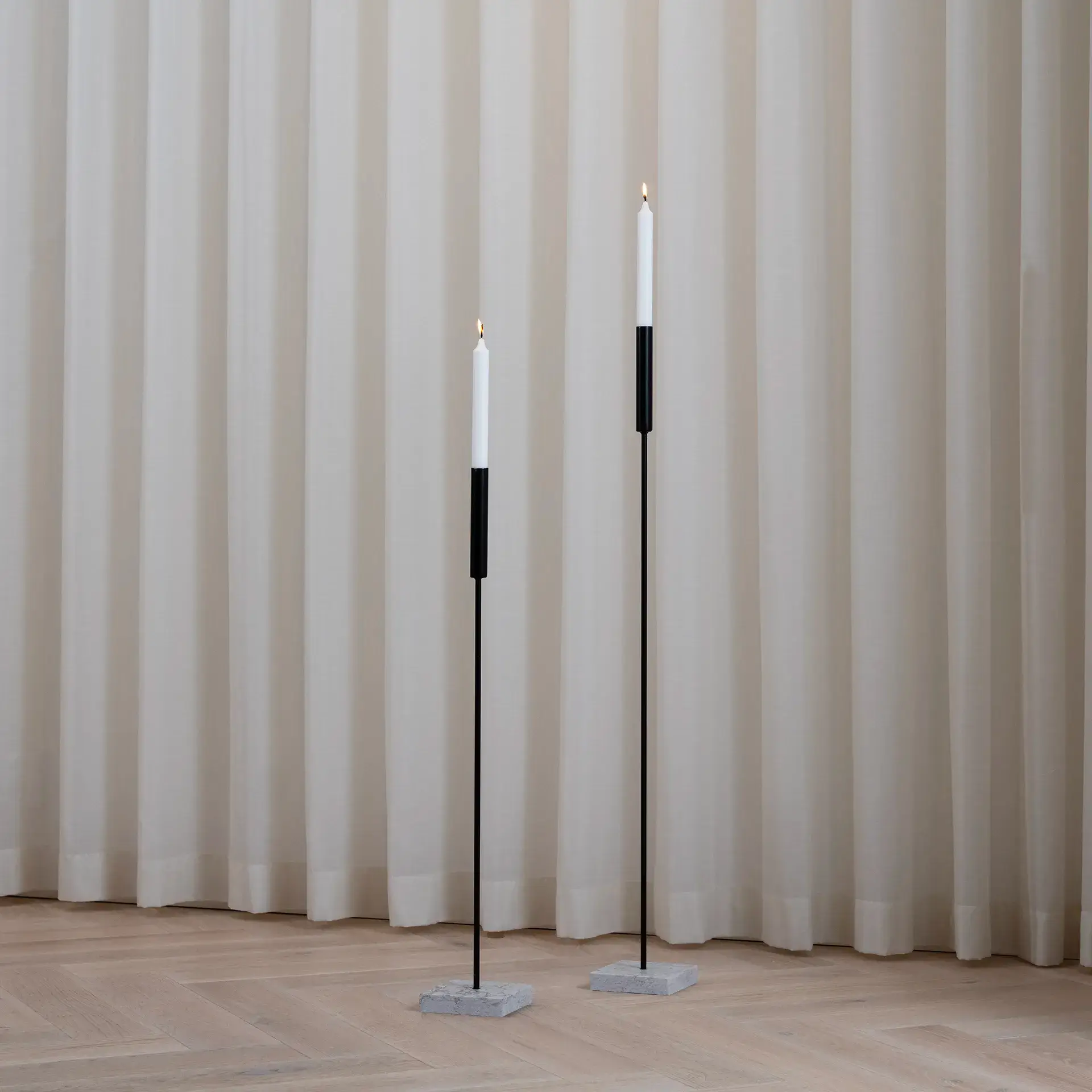 Candleholder Vera - 2 set - Black Frame - Moorland Stone - Image 3