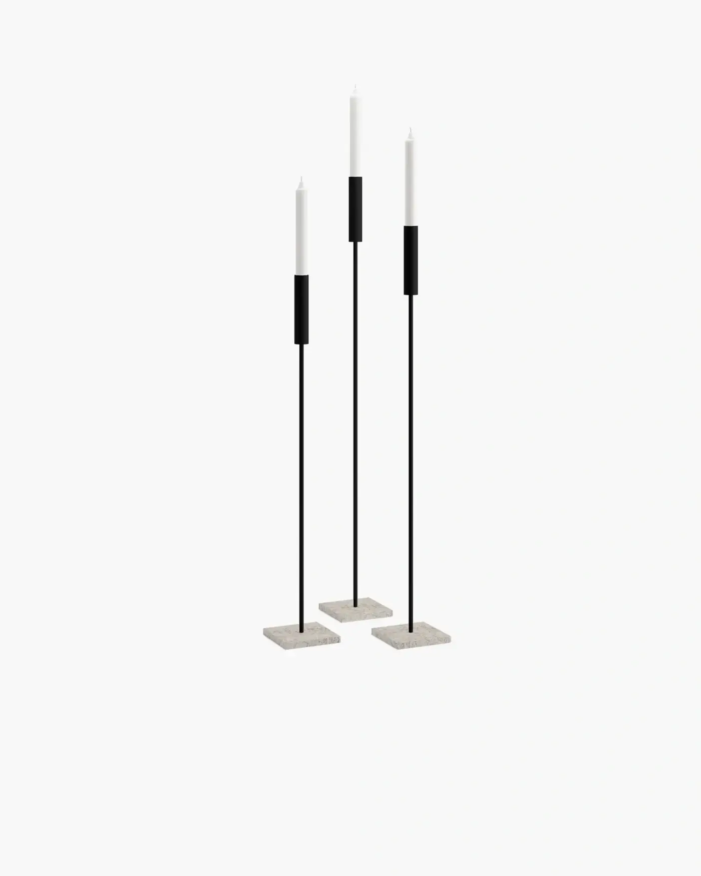Candleholder Vera - Set Frame - Black Frame - Moorland Stone