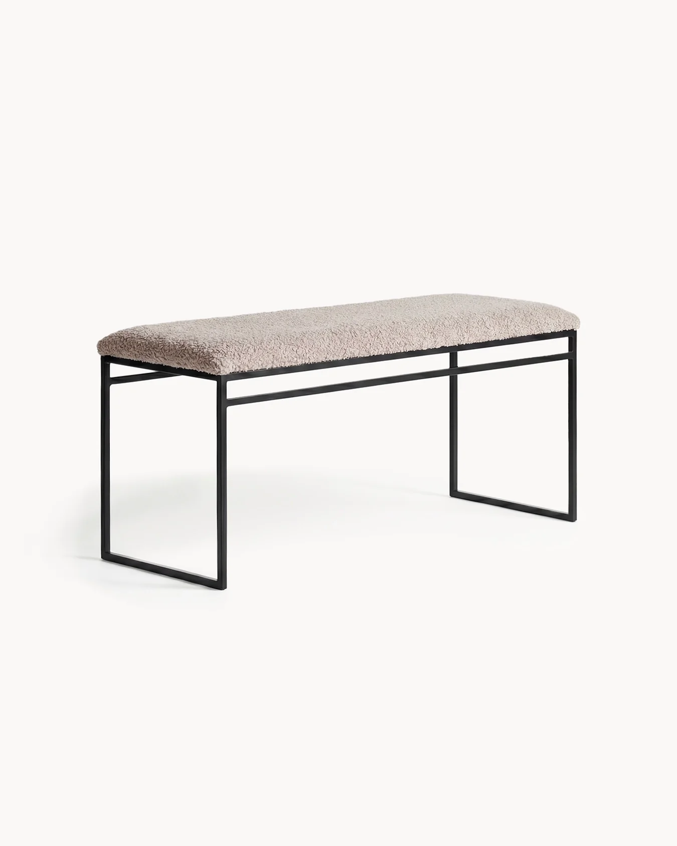 Bench Wilma - Black Frame - Greige bouclé Cushion